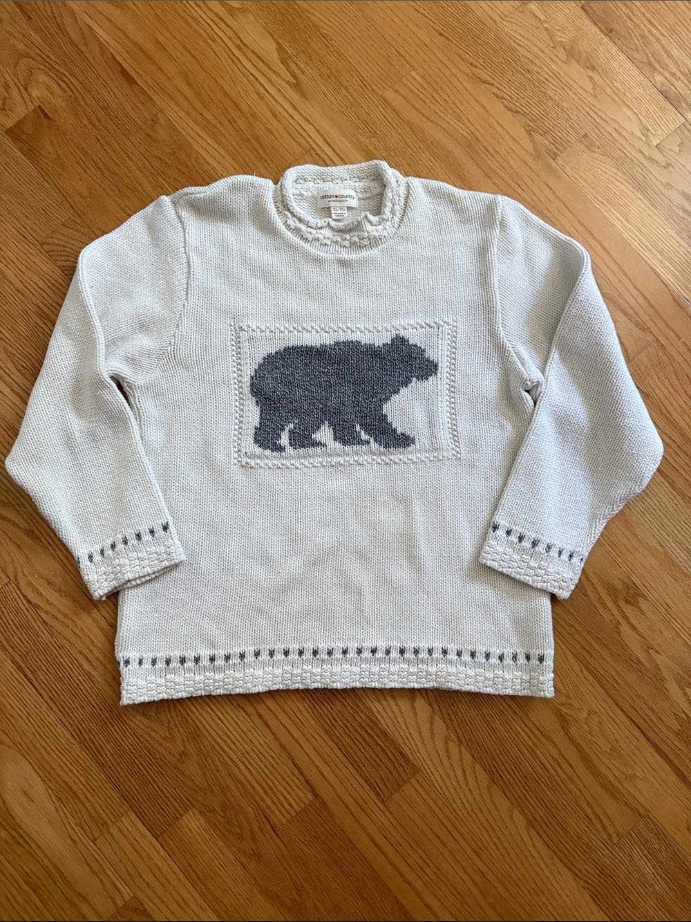 Parkhurst Cream Cable-Trim Knit Sweater